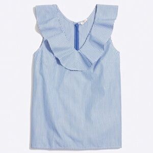 J. Crew Blue and White Striped Blouse